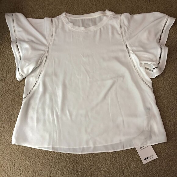 Shein MOTF White Blouse Size Large NEW - Picture 1 of 6